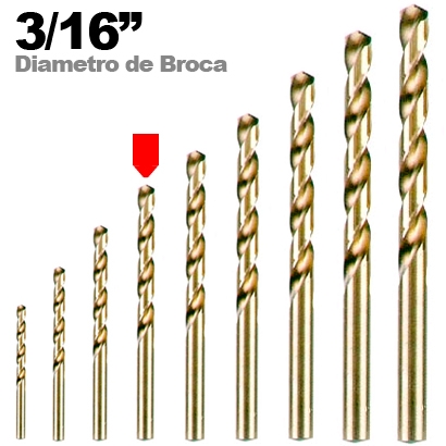 BROCA PARA METAL HSS, DIN 338 - PUNTA 118º negro 3/16x85 mm