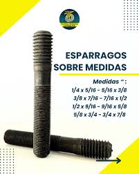 ESPARRAGO SOBRE MEDIDA negro 7/16-20x1/2-13x3"