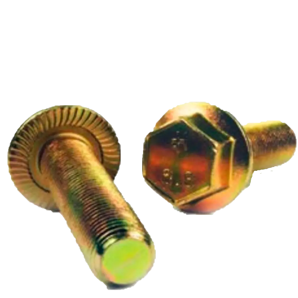 TOR HEX FLANGE 8.8, DIN 6921 ASERRADO amarillo M6-1,00x40